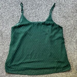 Staccato textured tank top dark green size medium